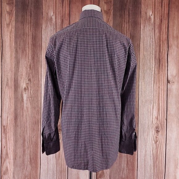 Canali 1934 Mens Large Plaid  Cotton Long Sleeve Button Down Shirt Made In Italy - Picture 6 of 14